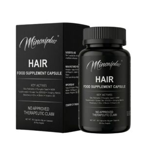 Minoxiplus Hair Growth Supplement Biotin + Saw Palmetto + Vitamin D3 | Anti-Hair Fall & Thinning | 90 Capsules 30-Day Supply